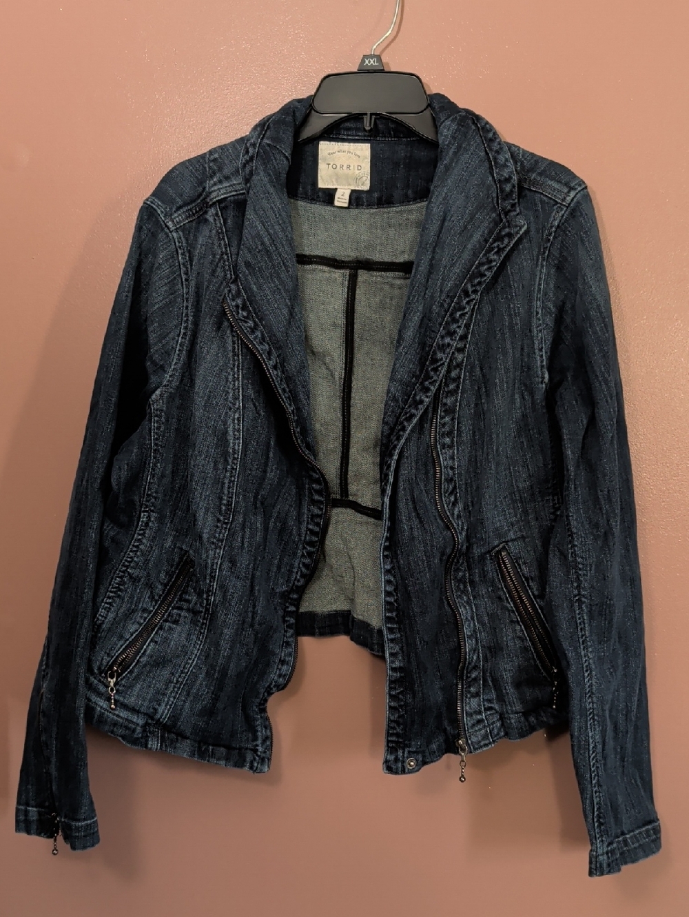 torrid Dark Blue Denim Zip-Front Jacket